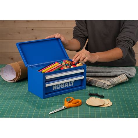 kobalt mini 10.83-in 2-drawer red steel tool box|Kobalt Mini Toolbox.